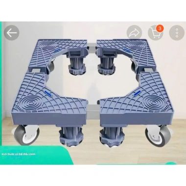 Kệ máy giặt & tủ lạnh 8 trụ 4 bánh xe, khóa an toàn, bám trắc vô bề mặt - 239.900₫ 8