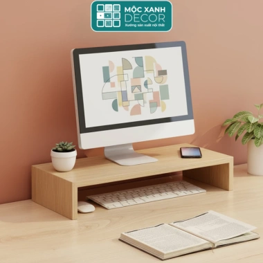 Kệ máy tính gỗ Mộc Xanh Decor - Đỡ CPU, màn hình, laptop gọn gàng, bền đẹp, giảm giá 20% chỉ 59,143 VND