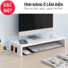 Kệ máy tính gỗ trắng 1-2 tầng - Giá đỡ laptop, kệ màn hình, decor bàn học, nâng PC, chỉ 41.000đ 5