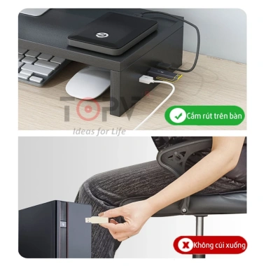 Kệ máy tính gỗ trắng 1-2 tầng - Giá đỡ laptop, kệ màn hình, decor bàn học, nâng PC, chỉ 41.000đ 7