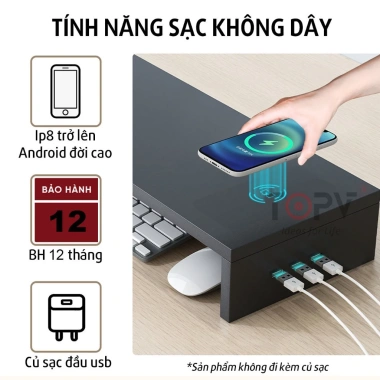 Kệ máy tính gỗ trắng 1-2 tầng - Giá đỡ laptop, kệ màn hình, decor bàn học, nâng PC, chỉ 41.000đ 8