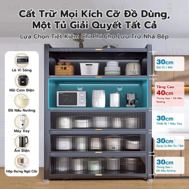 Kệ nhà bếp đa năng 4-6 tầng SIV - Phòng khách, tắm, ban công, giá 1.199.000₫ 4