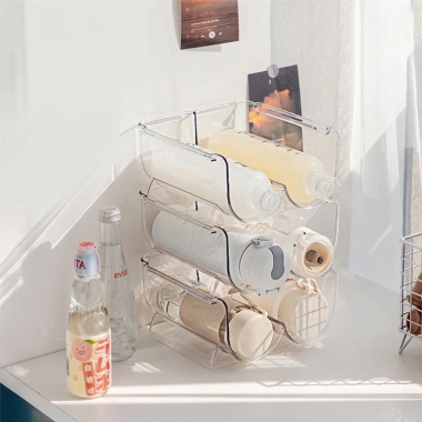 Kệ Nhựa Trong Suốt Đựng Bình Nước - Xếp Tầng Tiện Lợi, Gọn Gàng cho Tủ Lạnh, 53.000 VND 5