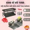 Kệ rửa chén bát sơn tĩnh điện, kèm khay hứng nước + tặng khăn lau, FREE SHIP, 18.000₫