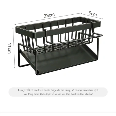Kệ rửa chén bát sơn tĩnh điện, kèm khay hứng nước + tặng khăn lau, FREE SHIP, 18.000₫ 9