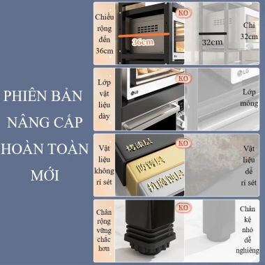 Kệ SHINNY lò nướng, lò vi sóng 1-2 tầng, khung thép carbon dày dặn, giá 375k 7