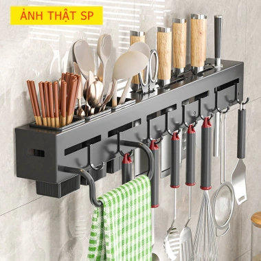 Kệ treo đồ nhà bếp dán tường inox không gỉ MKS021 giá cài dao, kéo đồ dùng đa năng, giảm tới 20% 7