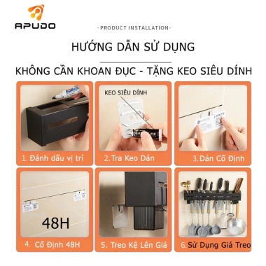 Kệ treo đồ nhà bếp dán tường inox không gỉ MKS021 giá cài dao, kéo đồ dùng đa năng, giảm tới 20% 9