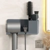 Kệ Treo Máy Sấy Tóc Dán Tường - Khe Móc Dây, Ống Đựng Lược, Chịu Lực, Giá 20.000₫ 3