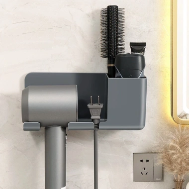 Kệ Treo Máy Sấy Tóc Dán Tường - Khe Móc Dây, Ống Đựng Lược, Chịu Lực, Giá 20.000₫ 3 Kệ Treo Máy Sấy Tóc Dán Tường - Khe Móc Dây, Ống Đựng Lược, Chịu Lực, Giá 20.000₫ 3