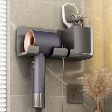 Kệ Treo Máy Sấy Tóc Dán Tường - Khe Móc Dây, Ống Đựng Lược, Chịu Lực, Giá 20.000₫ 6 Kệ Treo Máy Sấy Tóc Dán Tường - Khe Móc Dây, Ống Đựng Lược, Chịu Lực, Giá 20.000₫ 6