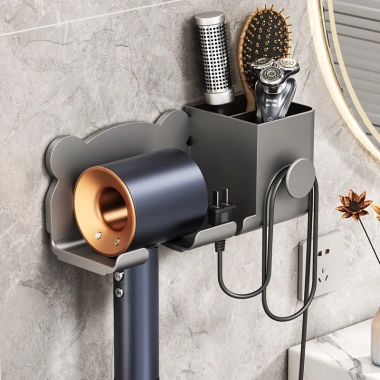 Kệ treo máy sấy tóc dán tường nhà tắm nhựa chịu lực, ngăn để đồ tiện lợi - 13.900đ 3