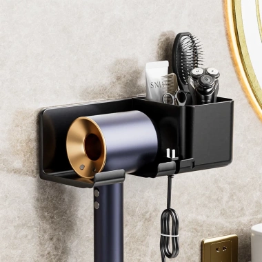 Kệ treo máy sấy tóc dán tường nhà tắm nhựa chịu lực, ngăn để đồ tiện lợi - 13.900đ 5