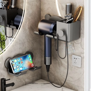 Kệ treo máy sấy tóc dán tường nhà tắm nhựa chịu lực, ngăn để đồ tiện lợi - 13.900đ 6
