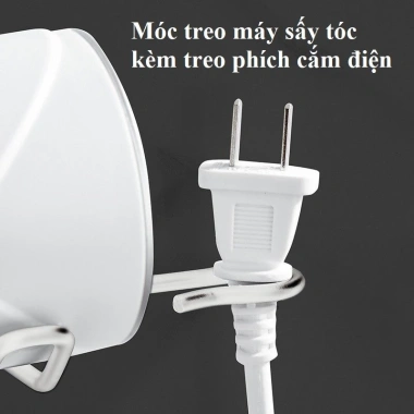 Kệ treo máy sấy tóc Inox 304 – Móc phích cắm, dán tường tiện lợi, chỉ 35.000₫