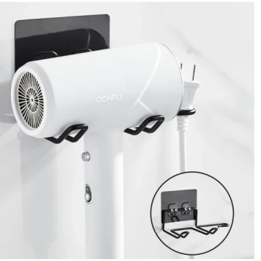 Kệ treo máy sấy tóc Inox 304 – Móc phích cắm, dán tường tiện lợi, chỉ 35.000₫