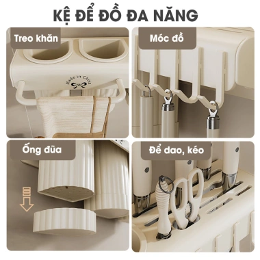Kệ treo tường đa năng cho nhà bếp tiện lợi không cần khoan, giá chỉ 82.000₫ 3