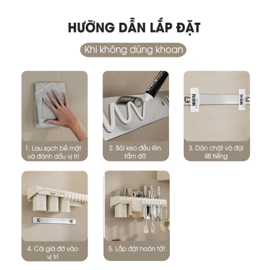 Kệ treo tường đa năng cho nhà bếp tiện lợi không cần khoan, giá chỉ 82.000₫ 8