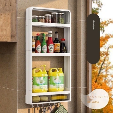 Kệ treo tường HN1 4 tầng không khoan đục – Đựng gia vị & mỹ phẩm, giảm giá 18%