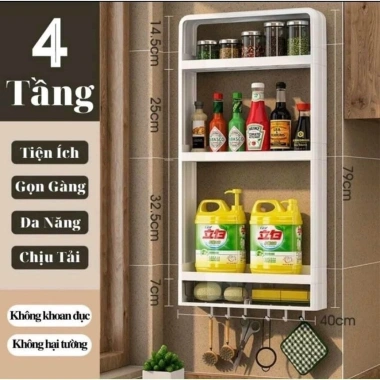 Kệ treo tường HN1 4 tầng không khoan đục – Đựng gia vị & mỹ phẩm, giảm giá 18% 7 Kệ treo tường HN1 4 tầng không khoan đục – Đựng gia vị & mỹ phẩm, giảm giá 18% 7