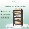Kệ Tủ Bếp YTC 5 Tầng Đa Năng Cửa Trong Suốt Chống Bụi Tiện Lợi Giá Ưu Đãi 684.000₫