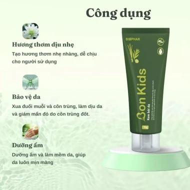 Kem Bôi Muỗi BON KIDS cho Bé – Bảo Vệ Da, Ngăn Muỗi, Dưỡng Ẩm, Hương Thơm Mát – 75.000 VND
