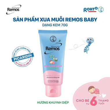 Kem chống muỗi đốt cho bé 6 tháng tuổi hương khuynh diệp Remos 70g - 52.000₫