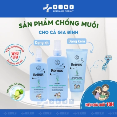 Kem Chống Muỗi Remos 70g & Xịt Đuổi Muỗi 70/150ml Bé & Người Lớn - Giá 59.000đ