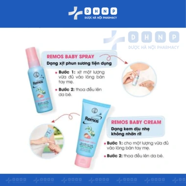 Kem Chống Muỗi Remos 70g & Xịt Đuổi Muỗi 70/150ml Bé & Người Lớn - Giá 59.000đ