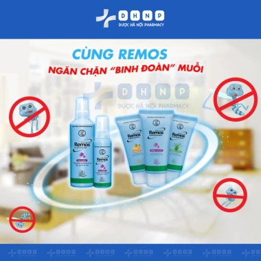 Kem Chống Muỗi Remos 70g & Xịt Đuổi Muỗi 70/150ml Bé & Người Lớn - Giá 59.000đ