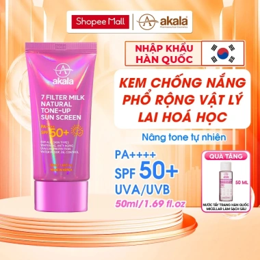 Kem Chống Nắng akala Hàn Quốc SPF50+ PA++++ 7 Màng Lọc Lai Hóa Học Ngừa Lão Hóa 50ml - Giá ưu đãi 329.640₫
