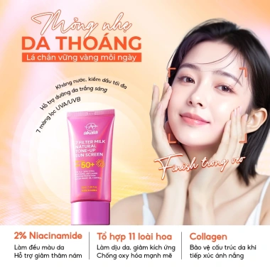 Kem Chống Nắng akala Hàn Quốc SPF50+ PA++++ 7 Màng Lọc Lai Hóa Học Ngừa Lão Hóa 50ml - Giá ưu đãi 329.640₫