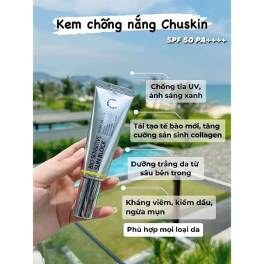 Kem chống nắng Chuskin SPF50+ PA++++ nâng tone, kiềm dầu, bảo vệ da - 315.000₫