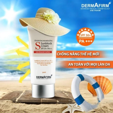 Kem Chống Nắng Dermafirm SPF50+ PA+++ Không Nhờn Dành Cho Da Dầu, Mụn, Nhạy Cảm - Giá 744.000đ 3 Kem Chống Nắng Dermafirm SPF50+ PA+++ Không Nhờn Dành Cho Da Dầu, Mụn, Nhạy Cảm - Giá 744.000đ 3
