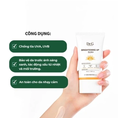 Kem Chống Nắng Dr.G Brightening Up Sun+ SPF50+ PA+++ 50ml Nâng Tông Kiềm Dầu, Sáng Da - 435k