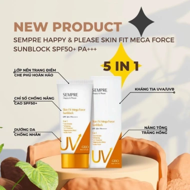 Kem chống nắng dưỡng trắng Geo Sempre Skin Fit SPF 50 PA+++ 100ml - Giá 250k 3