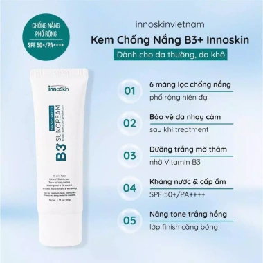 Kem Chống Nắng Innoskin B3 Suncream 50g - Bảo Vệ Da, Giá Ưu Đãi 279.000đ 6