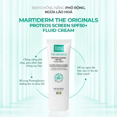 Kem Chống Nắng MartiDerm Proteos Screen SPF50+ Fluid Cream 40ml - Bảo Vệ Da Toàn Diện, Giá Ưu Đãi 685.000₫ 10