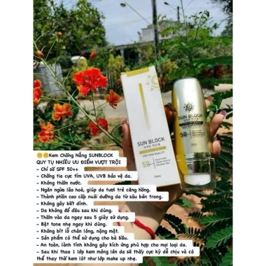 Kem Chống Nắng Sun Block SPF50+ Nâng Tone Hàn Quốc - Giá sỉ 5 & 10 lọ, 650k (780k) Ely Hoài