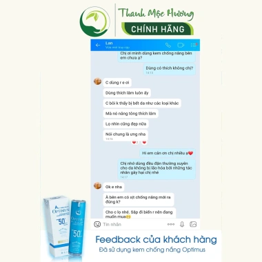 Kem Chống Nắng Thanh Mộc Hương Optimus Anti Shine 50ml SPF 50+ - Giá 129.000đ, không bóng 4