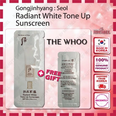 Kem chống nắng Whoo Gongjinhyang Seol Radiant White Tone Up SPF50+ PA++++ 1ml mẫu thử du lịch Hàn Quốc - Giá ưu đãi 168.611 VND