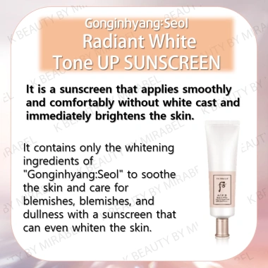 Kem chống nắng Whoo Gongjinhyang Seol Radiant White Tone Up SPF50+ PA++++ 1ml mẫu thử du lịch Hàn Quốc - Giá ưu đãi 168.611 VND