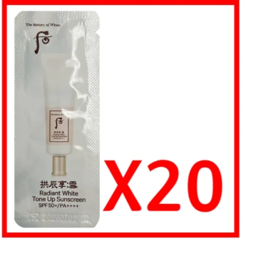 Kem chống nắng Whoo Gongjinhyang Seol Radiant White Tone Up SPF50+ PA++++ 1ml mẫu thử du lịch Hàn Quốc - Giá ưu đãi 168.611 VND