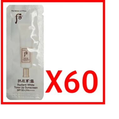 Kem chống nắng Whoo Gongjinhyang Seol Radiant White Tone Up SPF50+ PA++++ 1ml mẫu thử du lịch Hàn Quốc - Giá ưu đãi 168.611 VND