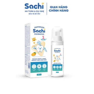 Kem đánh răng Sachi dạng tuýp 60g - làm sạch, ngừa sâu răng, khử mùi hôi miệng, an toàn cho bé, giảm giá 51.000₫ 9
