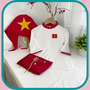 Kèm Dây Ngọc Áo Dài Tết Bé Gái LANVY - Thiết Kế Cao Cấp Size 6-30kg Giá 298k Kèm Dây Ngọc Áo Dài Tết Bé Gái LANVY - Thiết Kế Cao Cấp Size 6-30kg Giá 298k