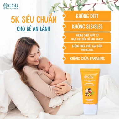 Kem Đuổi Muỗi Dưỡng Da GAU 3 trong 1 cho Bé, Ngừa Hăm Viêm, Dịu Da, Bảo Vệ 6h, Giá 150k 3