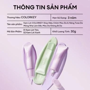 Kem Lót Colorkey 30g - Nâng Tone, Hiệu Chỉnh Màu Da, Nhập Khẩu Chính Hãng
