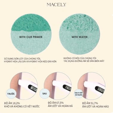 Kem Lót Kiềm Dầu Macely 2 trong 1 - Che Lỗ Chân Lông, Kiểm Soát Dầu, Làm Sáng Da 30g