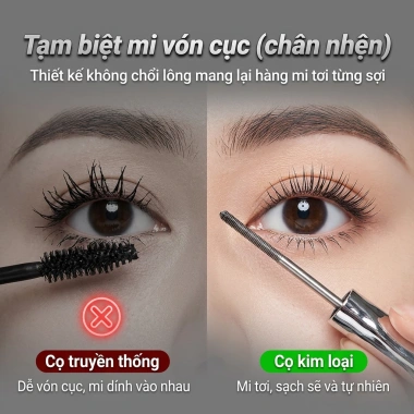 Kem lót mi tuýp thép - Mascara dày dài, cong giữ nếp, không lem, tự nhiên - 99.789đ 4